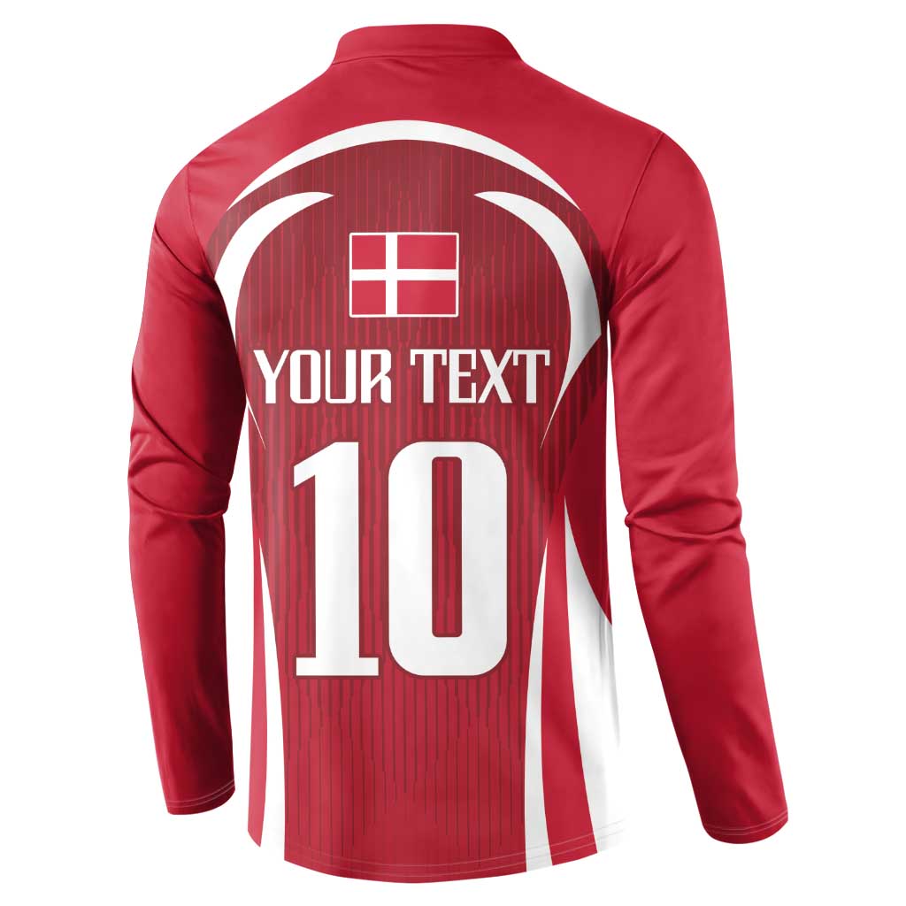 Red button football sweatshirt back with white icon, YOUR TEXT, and large number 10