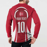 Red button football sweatshirt back print with white icon, YOUR TEXT, and number 10
