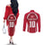 Denmark Football 2024 Go Champion Couples Matching Off The Shoulder Long Sleeve Dress and Long Sleeve Button Shirt