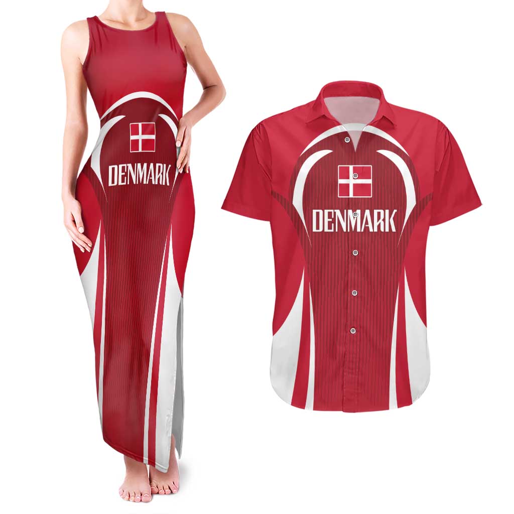 Denmark Football 2024 Go Champion Couples Matching Tank Maxi Dress and Hawaiian Shirt - Wonder Print Shop