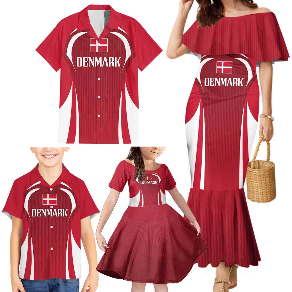 Denmark Football 2024 Go Champion Family Matching Mermaid Dress and Hawaiian Shirt - Wonder Print Shop