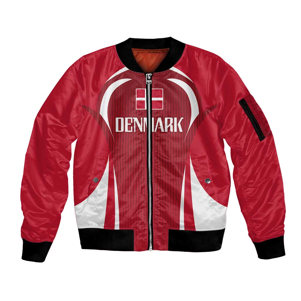 Denmark Football 2024 Go Champion Sleeve Zip Bomber Jacket - Wonder Print Shop