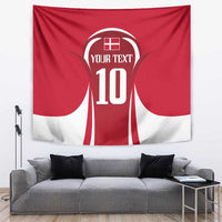 Red and white wall tapestry with jersey number 10 and YOUR TEXT