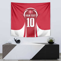 Red and white wall tapestry showing jersey number 10 and YOUR TEXT