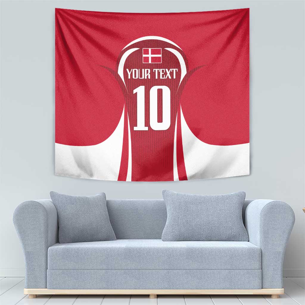 Red and white tapestry featuring jersey number 10 and YOUR TEXT