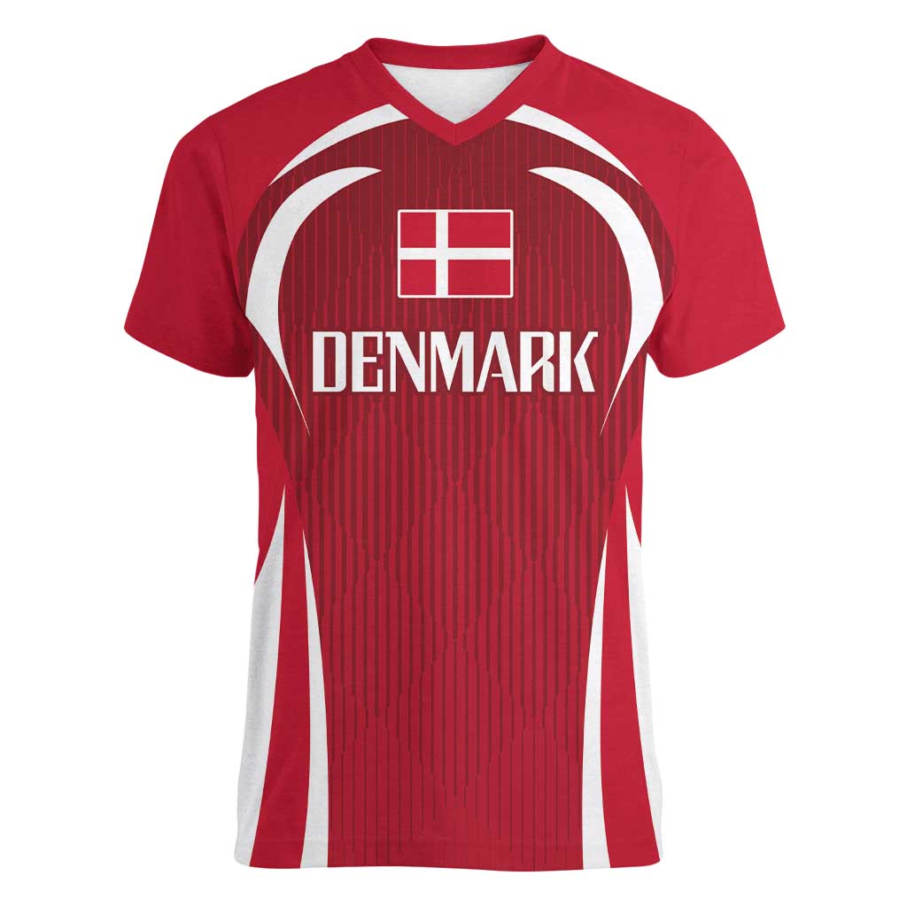 Denmark Football 2024 Go Champion Women V-Neck T-Shirt