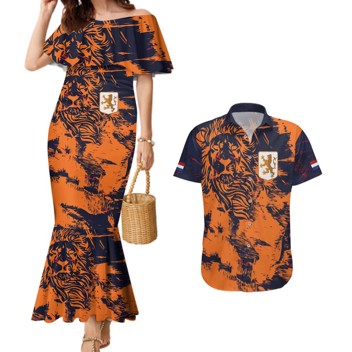 Netherlands Football 2024 Go Champion Couples Matching Mermaid Dress and Hawaiian Shirt - Wonder Print Shop