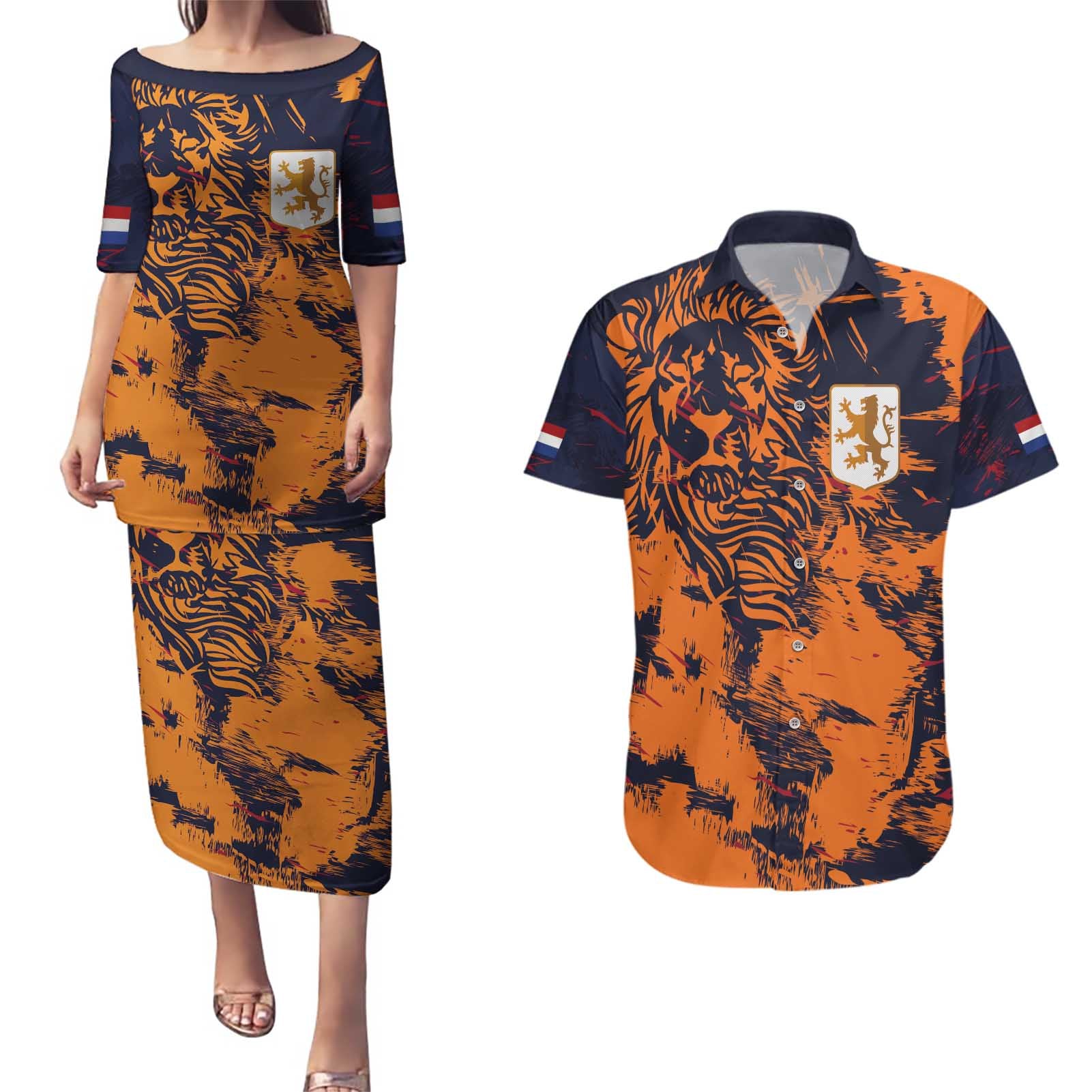 Netherlands Football 2024 Go Champion Couples Matching Puletasi and Hawaiian Shirt - Wonder Print Shop