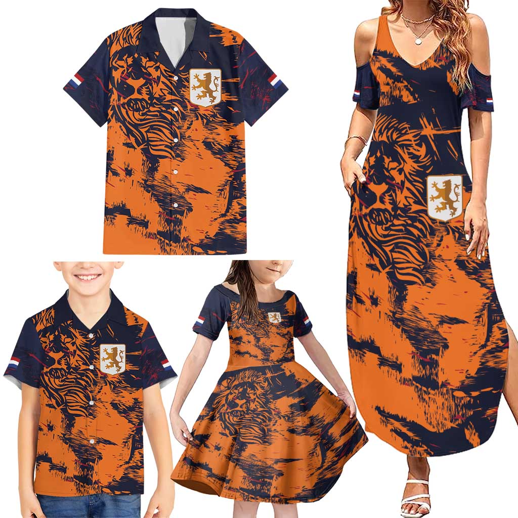 Netherlands Football 2024 Go Champion Family Matching Summer Maxi Dress and Hawaiian Shirt - Wonder Print Shop