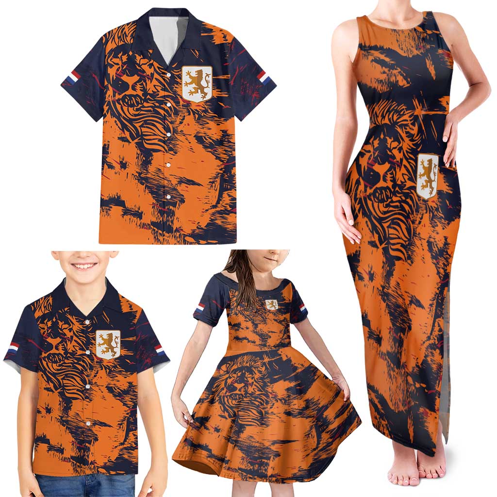 Netherlands Football 2024 Go Champion Family Matching Tank Maxi Dress and Hawaiian Shirt - Wonder Print Shop