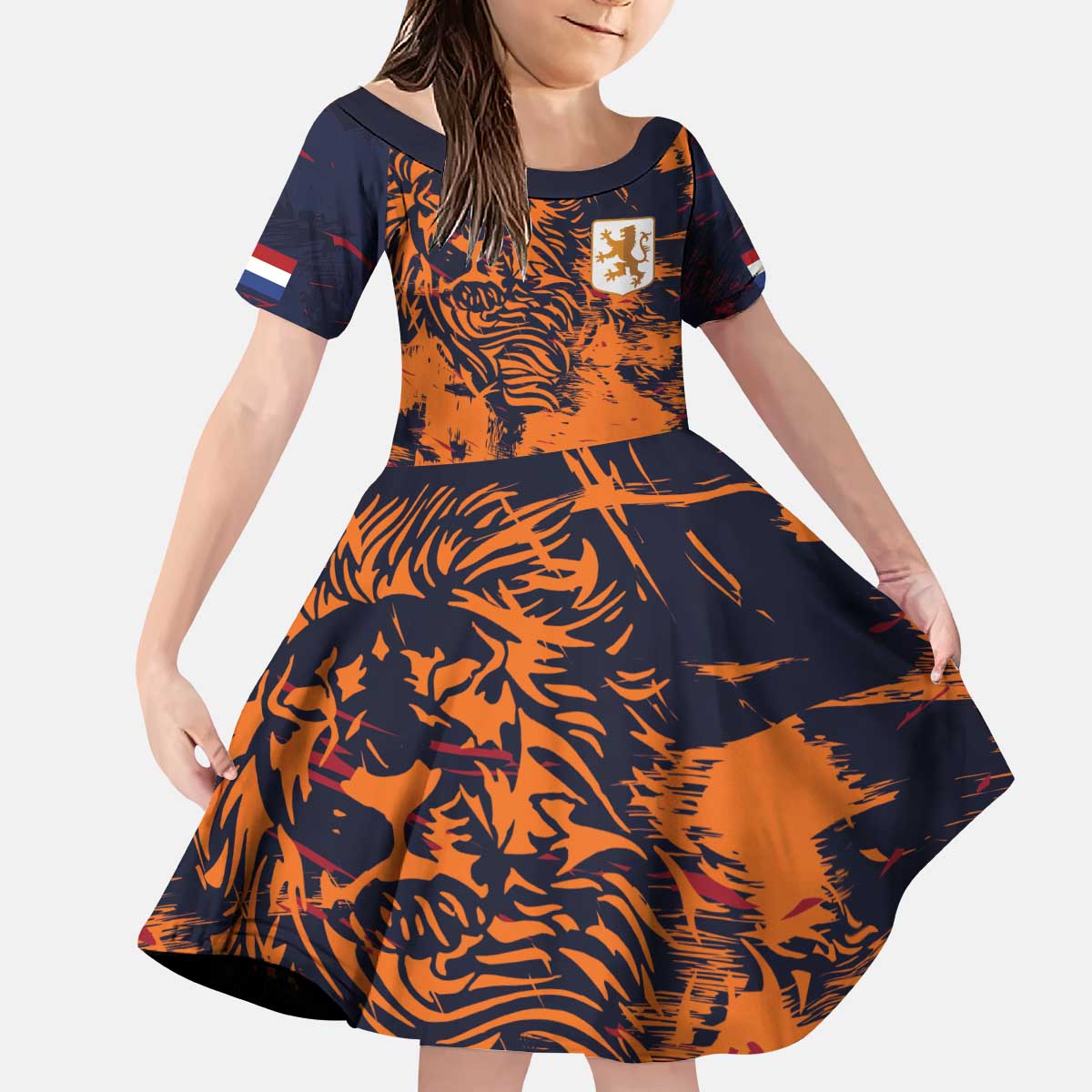 Netherlands Football 2024 Go Champion Kid Short Sleeve Dress - Wonder Print Shop