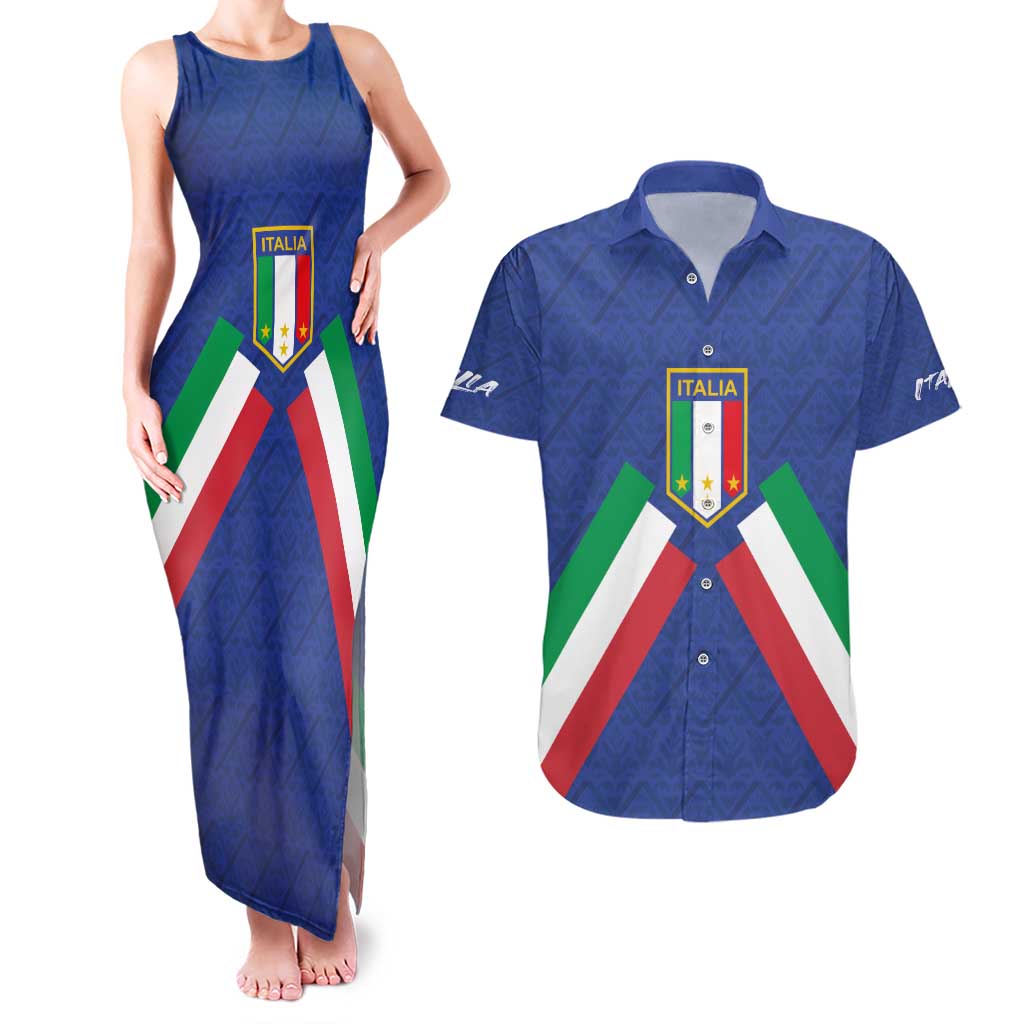 Italy Football 2024 Go Champion Couples Matching Tank Maxi Dress and Hawaiian Shirt - Wonder Print Shop