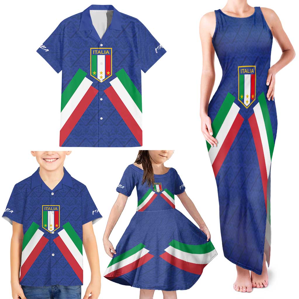 Italy Football 2024 Go Champion Family Matching Tank Maxi Dress and Hawaiian Shirt - Wonder Print Shop