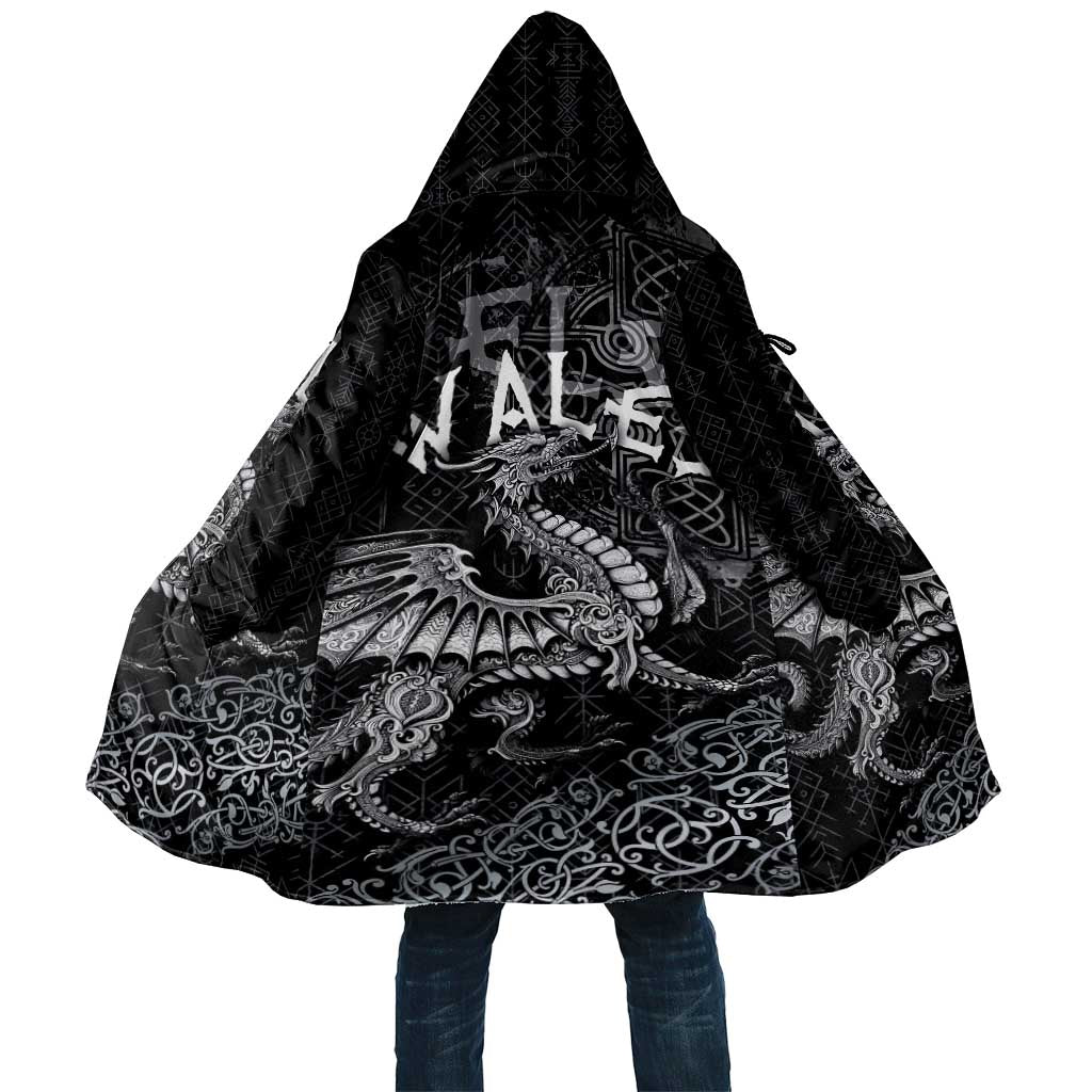 Welsh Celtic Culture Cloak Wales Y Ddraig Goch with Runes Symbols - Wonder Print Shop