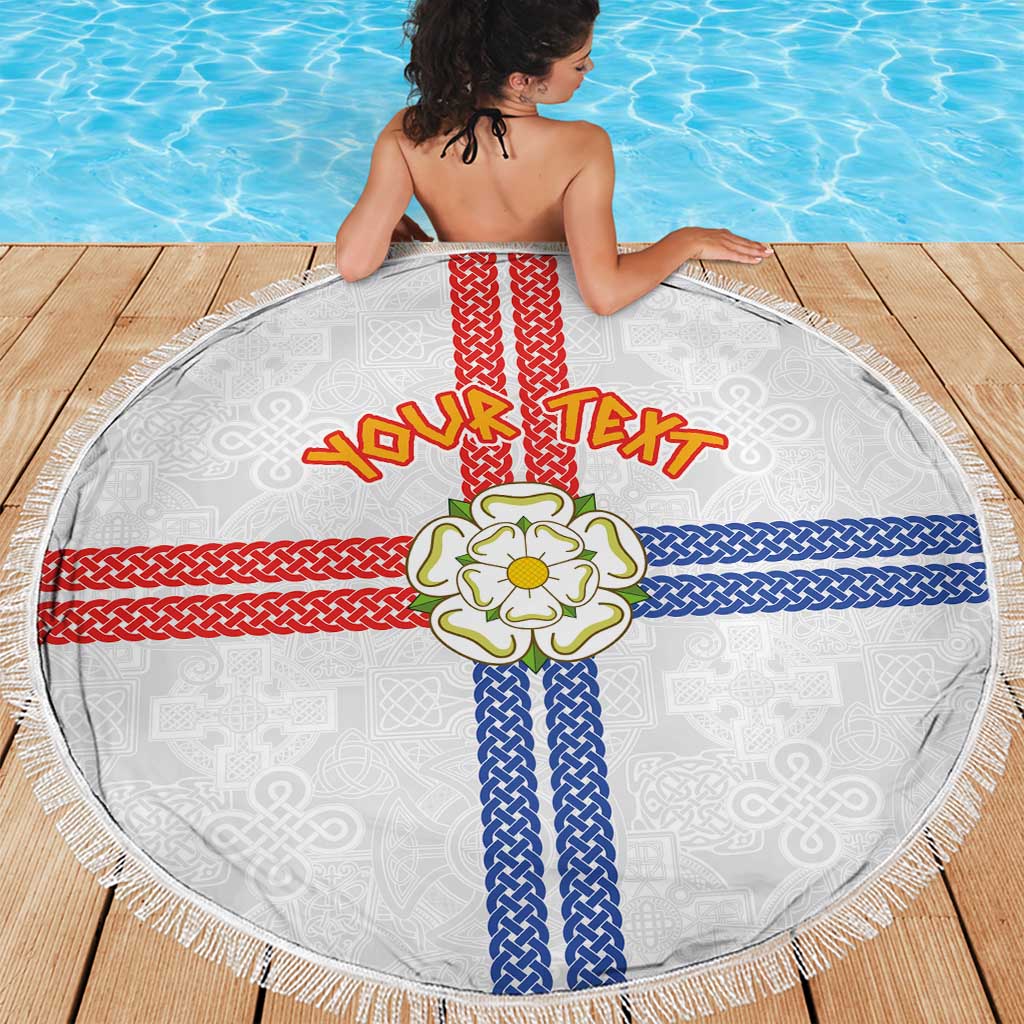 Personalized Yorkshire Celtic Heritage Beach Blanket Cross Style - Wonder Print Shop