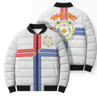 Personalized Yorkshire Celtic Heritage Bomber Puffer Jacket Cross Style - Wonder Print Shop