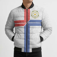Personalized Yorkshire Celtic Heritage Bomber Puffer Jacket Cross Style - Wonder Print Shop