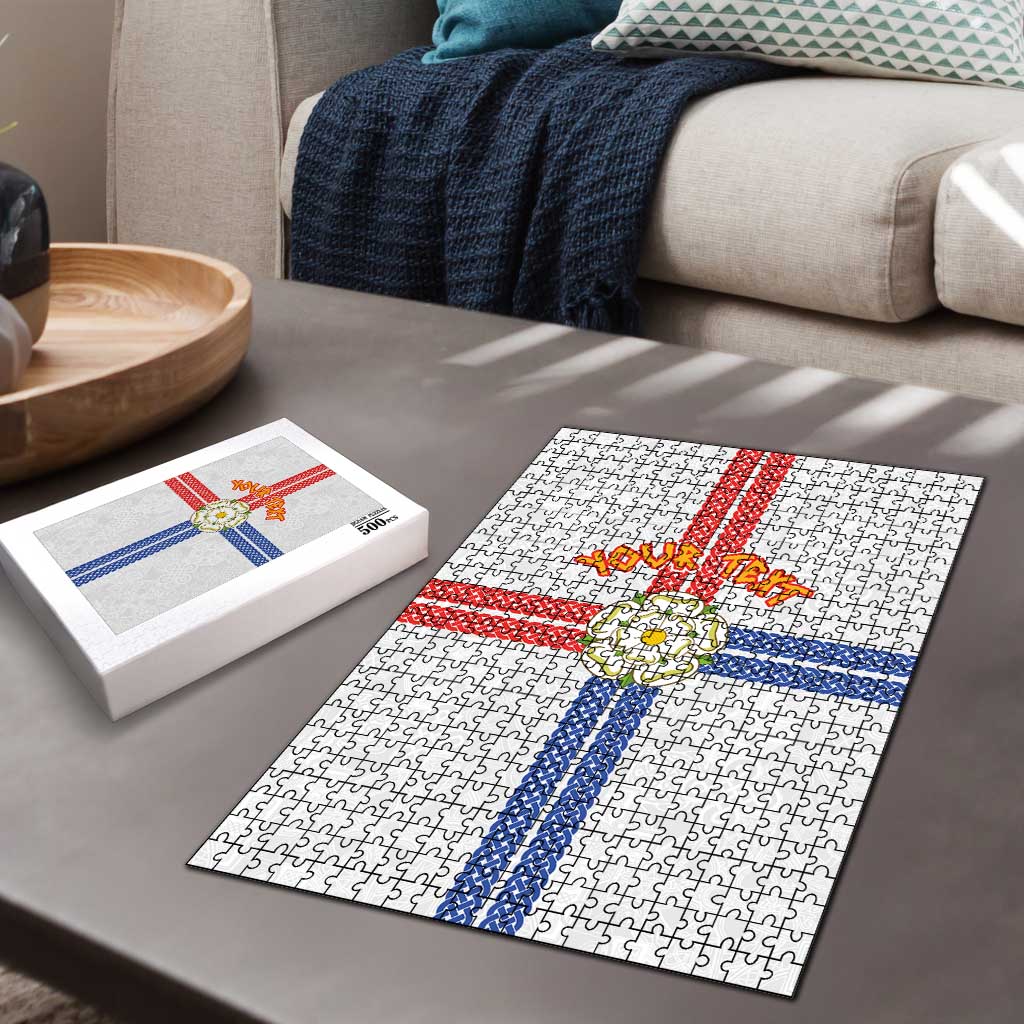 Personalized Yorkshire Celtic Heritage Puzzle Cross Style - Wonder Print Shop