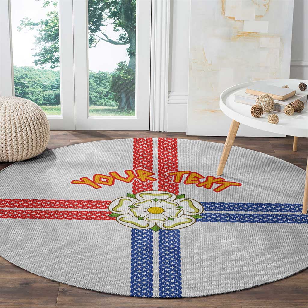 Personalized Yorkshire Celtic Heritage Round Carpet Cross Style - Wonder Print Shop