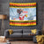 Deutschland Frohe Weihnachten Tapestry Funny Santa Claus and Krampus Drink Beer Together