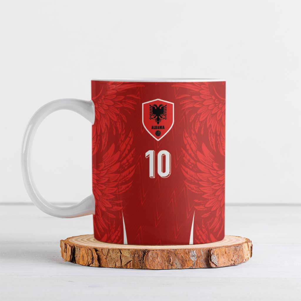 Custom Albania National Football Ceramic Mug The Wings Sporty Style - Wonder Print Shop