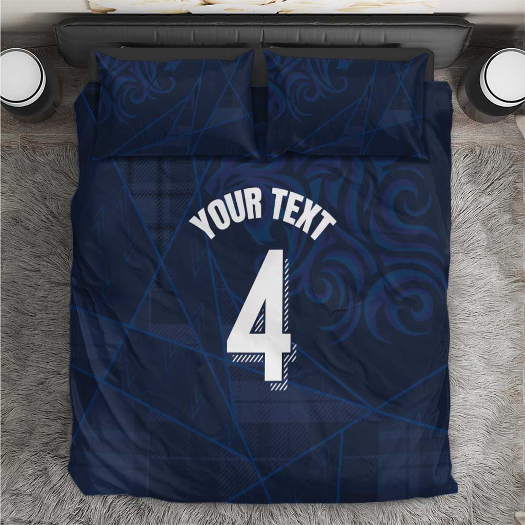 Custom Scotland National Football Bedding Set Tartan Patchwork and Sport Lion - Wonder Print Shop
