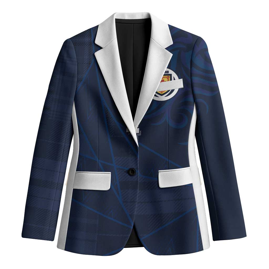 Custom Scotland National Football Blazer Tartan Patchwork and Sport Lion - Wonder Print Shop