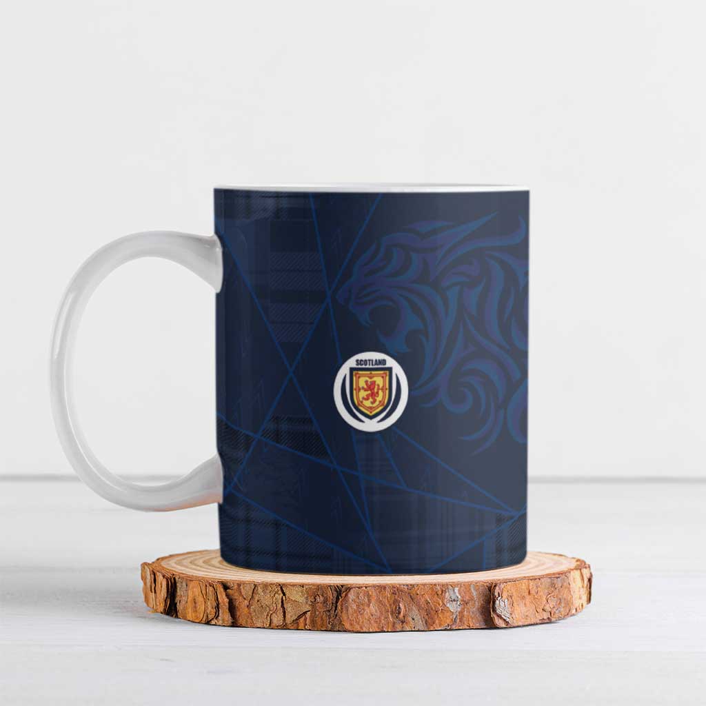 Custom Scotland National Football Ceramic Mug Tartan Patchwork and Sport Lion - Wonder Print Shop