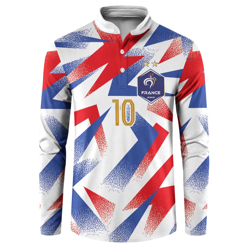 Custom France National Football Button Sweatshirt Flag-Inspired Graphics - Wonder Print Shop