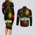 King of Reggae Couples Matching Long Sleeve Bodycon Dress and Long Sleeve Button Shirt Jamaican Reggae One Love - Wonder Print Shop