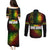 King of Reggae Couples Matching Puletasi and Long Sleeve Button Shirt Jamaican Reggae One Love - Wonder Print Shop