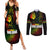 King of Reggae Couples Matching Summer Maxi Dress and Long Sleeve Button Shirt Jamaican Reggae One Love - Wonder Print Shop