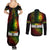 King of Reggae Couples Matching Summer Maxi Dress and Long Sleeve Button Shirt Jamaican Reggae One Love - Wonder Print Shop