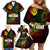 King of Reggae Family Matching Off Shoulder Short Dress and Hawaiian Shirt Jamaican Reggae One Love - Wonder Print Shop