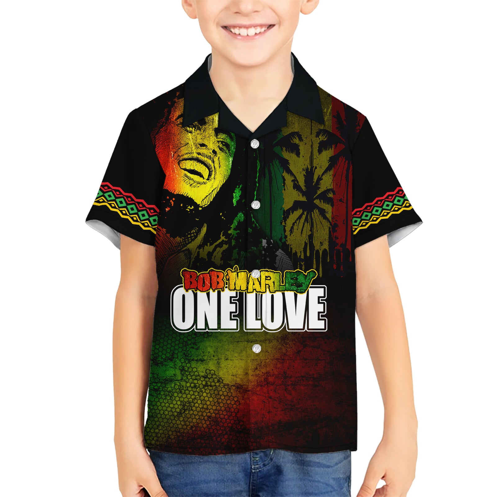 King of Reggae Kid Hawaiian Shirt Jamaican Reggae One Love