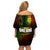 King of Reggae Off Shoulder Short Dress Jamaican Reggae One Love