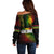 King of Reggae Off Shoulder Sweater Jamaican Reggae One Love