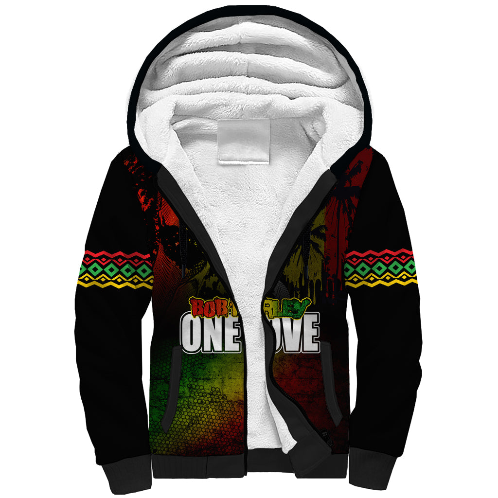 King of Reggae Sherpa Hoodie Jamaican Reggae One Love