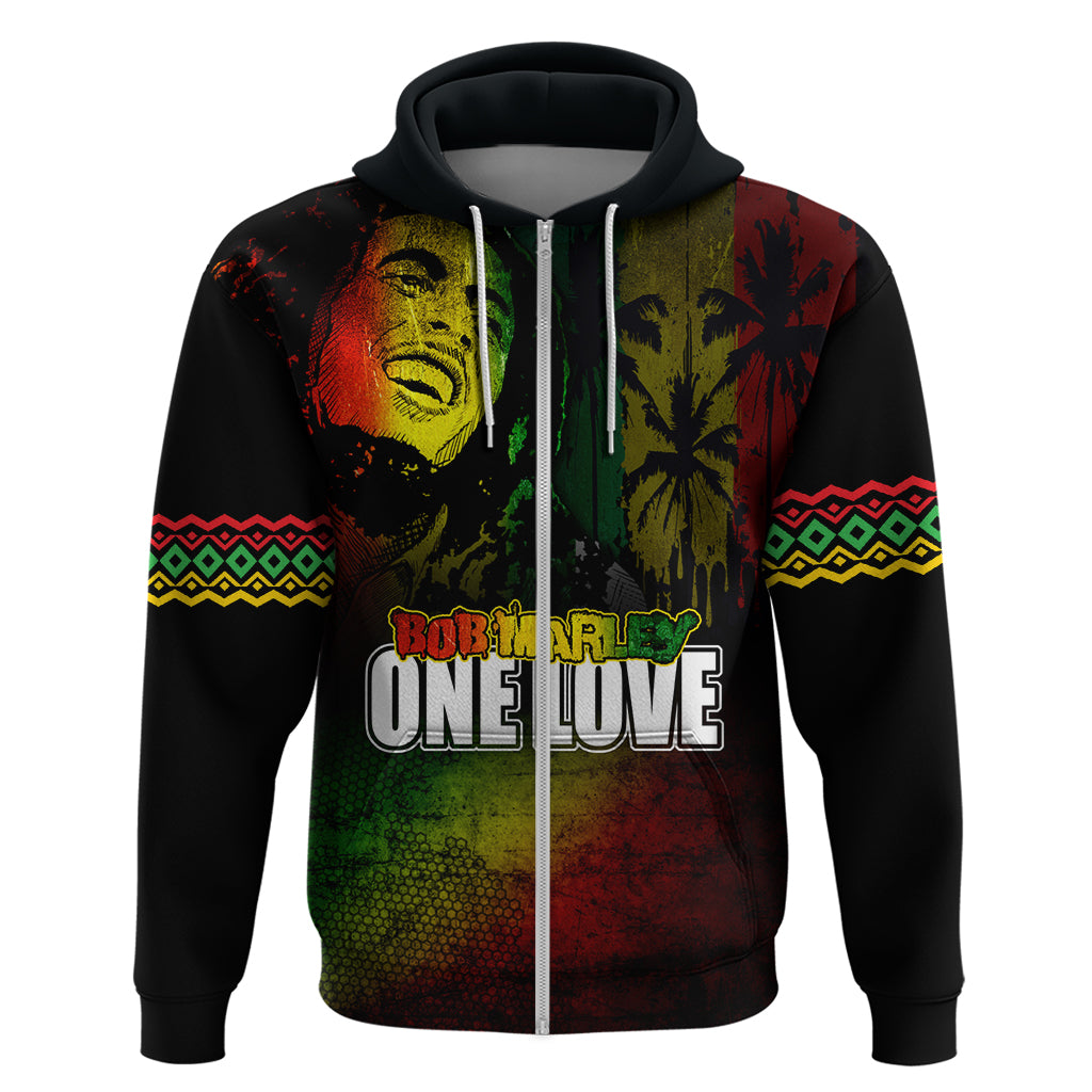 King of Reggae Zip Hoodie Jamaican Reggae One Love