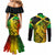 Jamaican Reggae Singer Couples Matching Mermaid Dress and Long Sleeve Button Shirt B-Marley Reggae Grunge