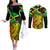 Jamaican Reggae Singer Couples Matching Off The Shoulder Long Sleeve Dress and Long Sleeve Button Shirt B-Marley Reggae Grunge