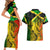 Jamaican Reggae Singer Couples Matching Short Sleeve Bodycon Dress and Hawaiian Shirt B-Marley Reggae Grunge - Wonder Print Shop