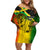 Jamaican Reggae Singer Family Matching Off Shoulder Short Dress and Hawaiian Shirt B-Marley Reggae Grunge - Wonder Print Shop