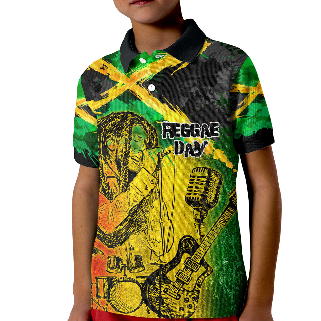 Jamaican Reggae Singer Kid Polo Shirt B-Marley Reggae Grunge