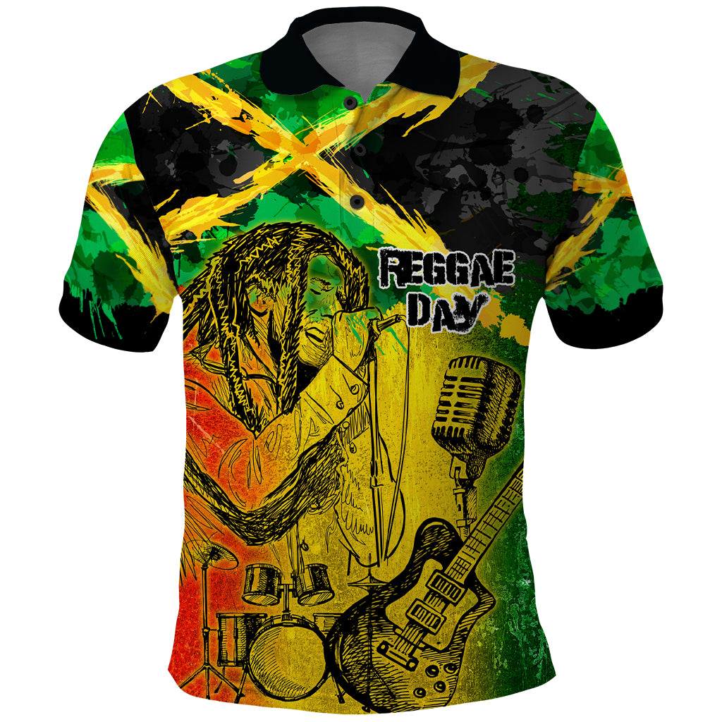 Jamaican Reggae Singer Polo Shirt B-Marley Reggae Grunge