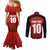 Custom Austria Football 2024 Go Champion Couples Matching Mermaid Dress and Long Sleeve Button Shirt Home Color