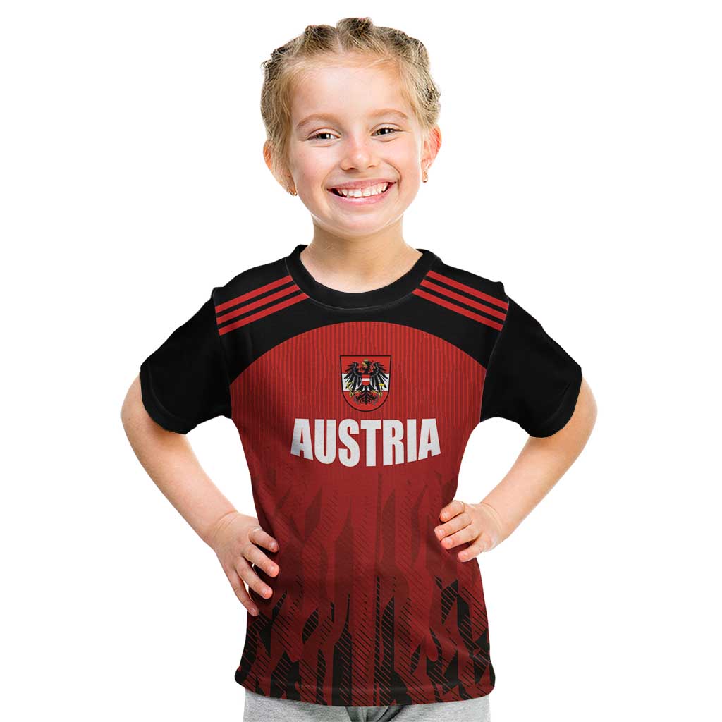 Custom Austria Football 2024 Go Champion Kid T Shirt Home Color - Wonder Print Shop