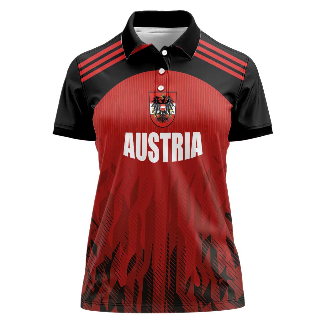 Custom Austria Football 2024 Go Champion Women Polo Shirt Home Color - Wonder Print Shop