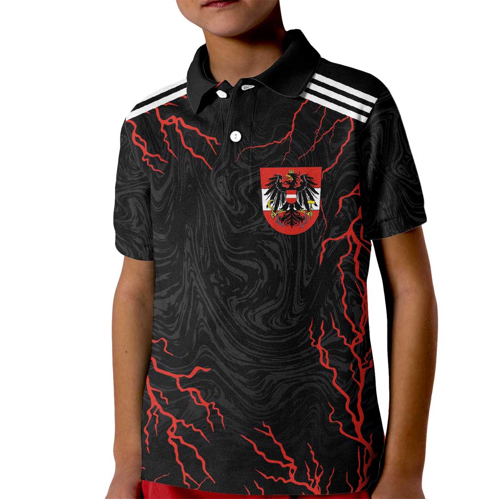 Custom Austria Football 2024 Go Champion Kid Polo Shirt Away Color - Wonder Print Shop