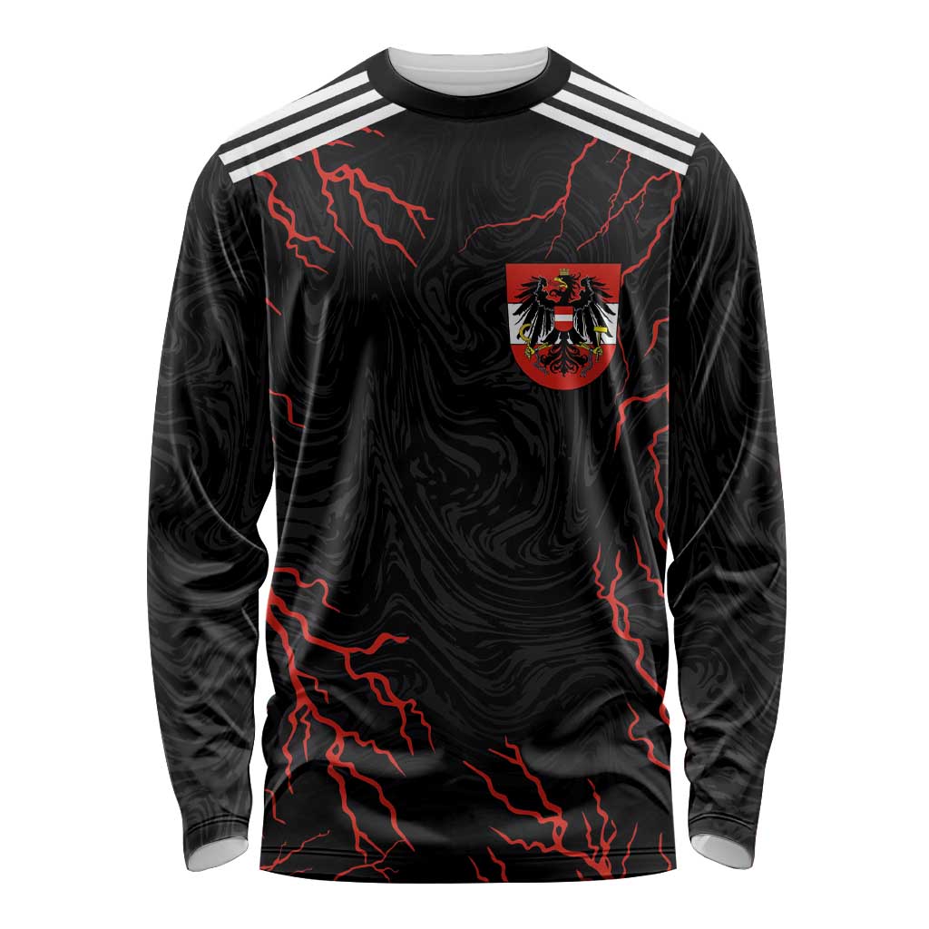 Custom Austria Football 2024 Go Champion Long Sleeve Shirt Away Color - Wonder Print Shop